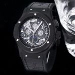 HUBLOT Classic Fusion Moonphase Black Steel Case diameter 45mm Replica Watch